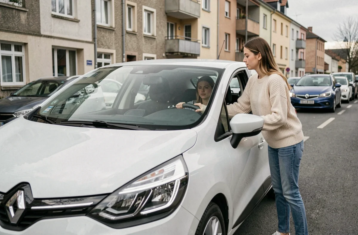 Élève en manœuvre de stationnement avec l'auto-école Mougel Rezag à Éloyes dans les Vosges