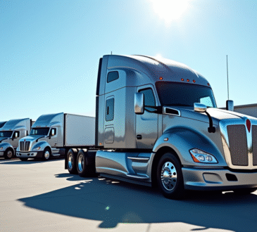 Camion moderne semitruck 2025 dans un concessionnaire