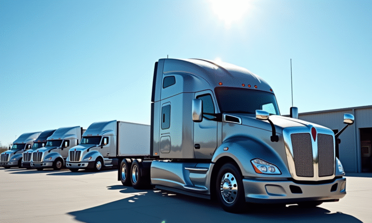 Camion moderne semitruck 2025 dans un concessionnaire