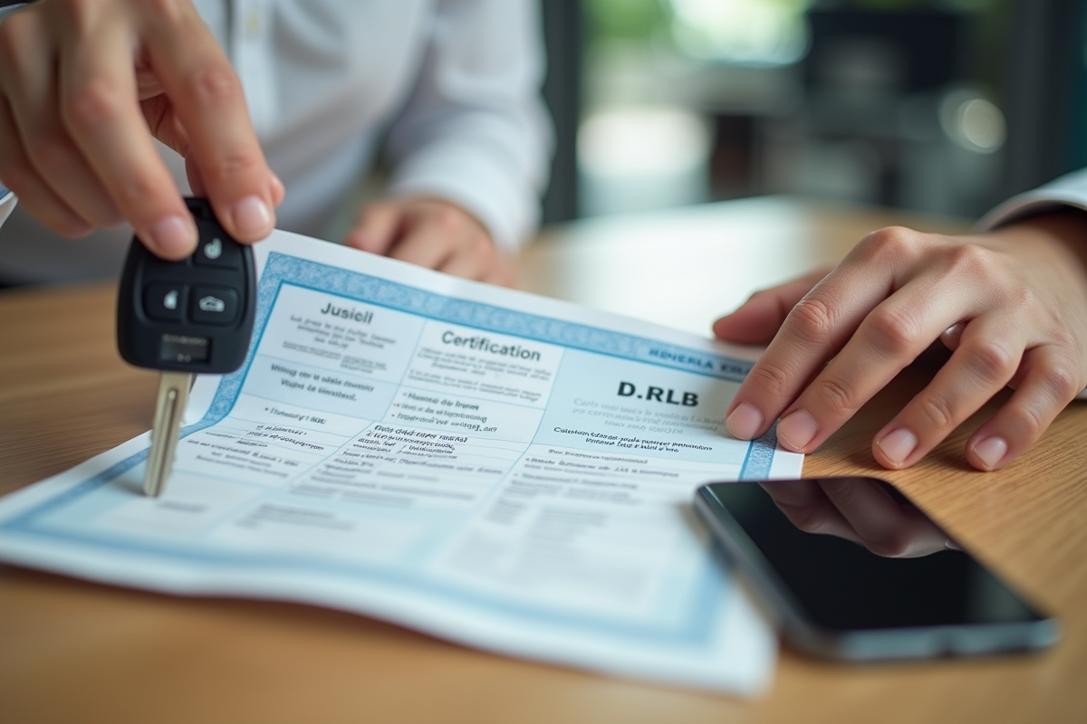 Gros plan sur le certificat d