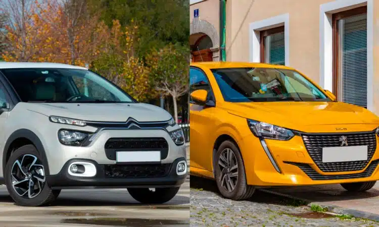 Une Citroën C3 et une Peugeot 208