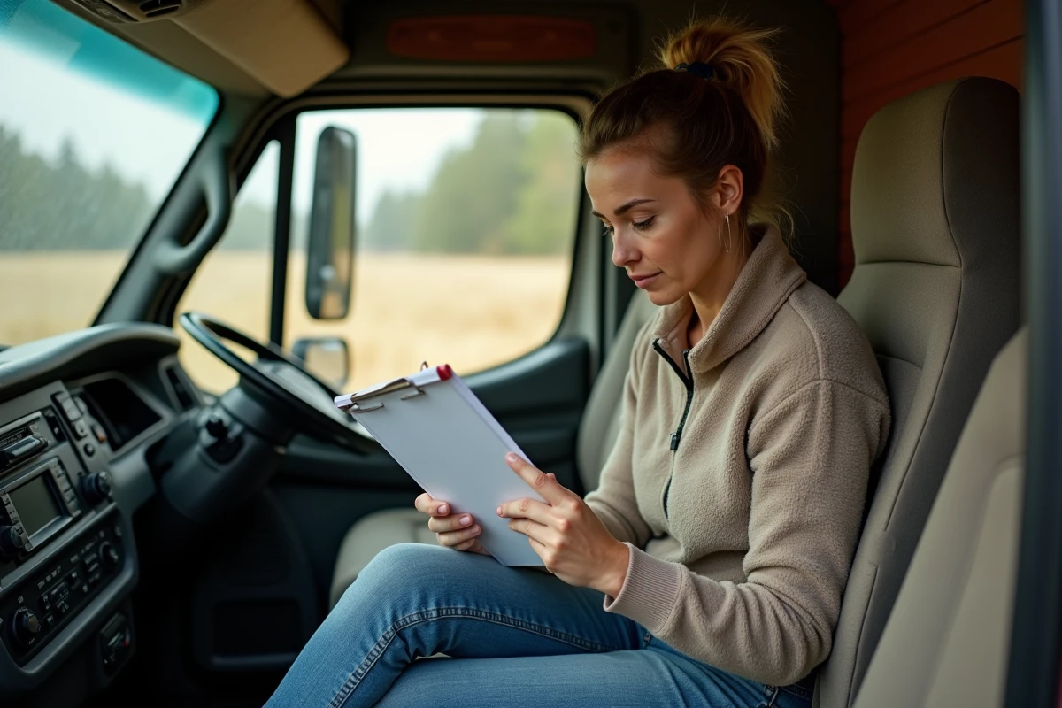 Femme vérifiant une checklist dans l