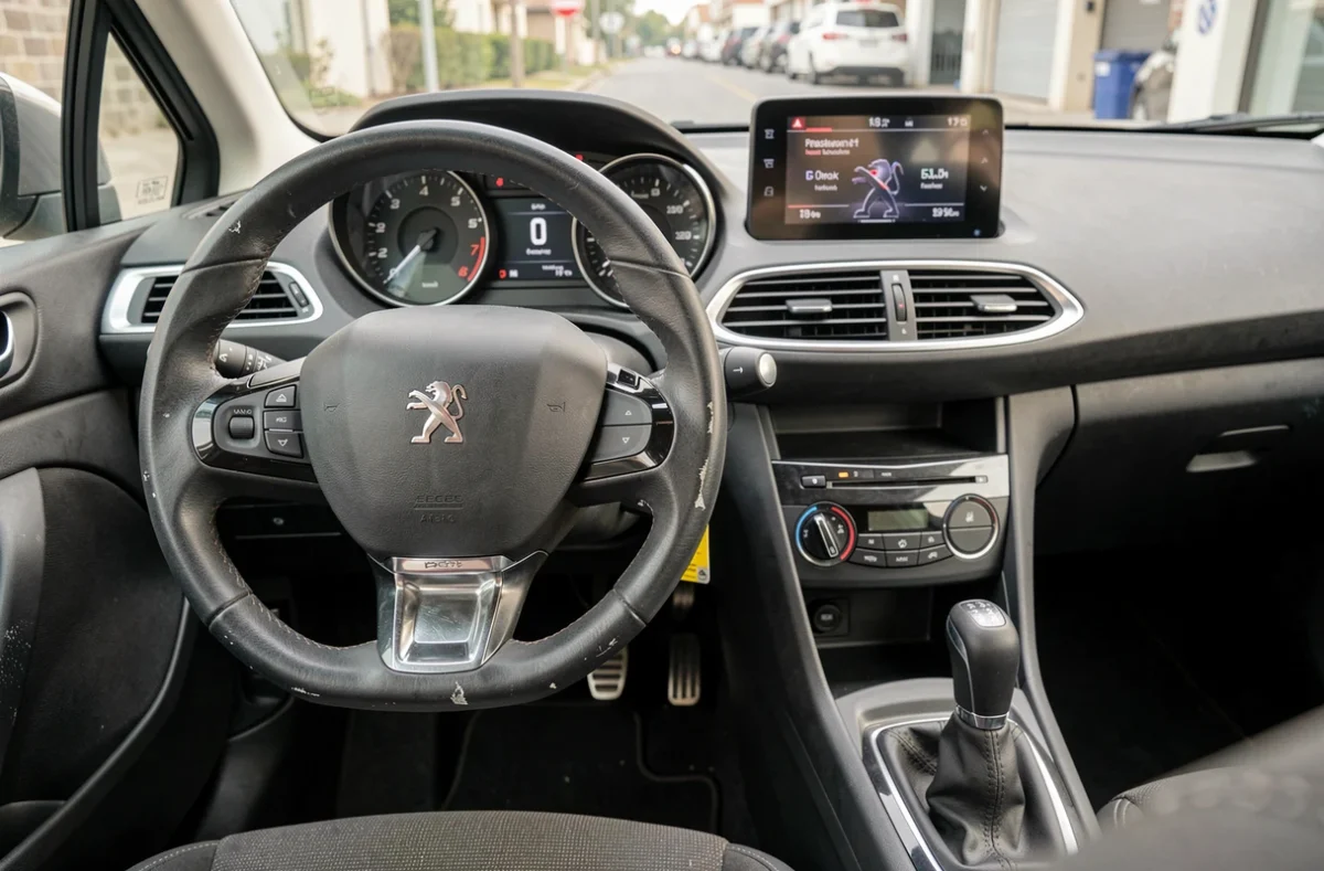 Intérieur et tableau de bord d'une Peugeot 308 d'occasion avec i-Cockpit