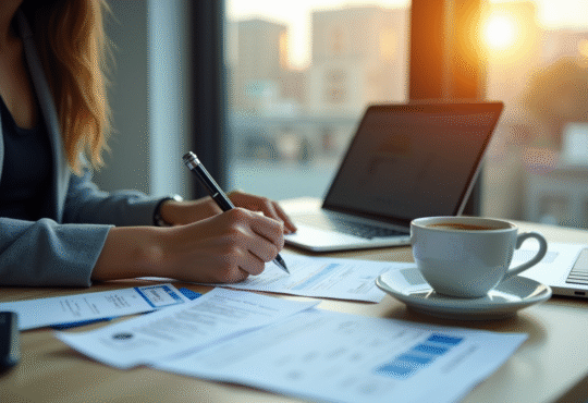 Personne remplissant une demande d'immatriculation véhicule au bureau