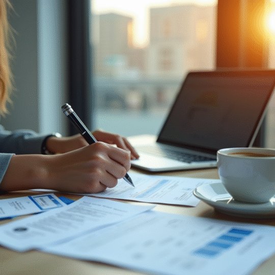 Personne remplissant une demande d'immatriculation véhicule au bureau